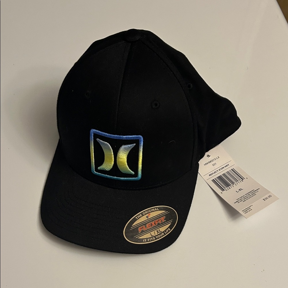 Hurley Black Cap with Blue and Green Logo